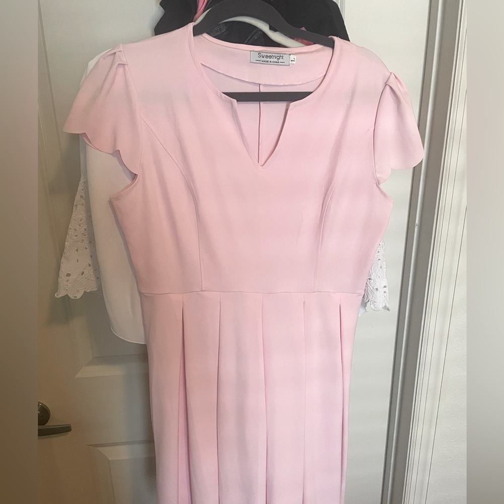 Cute Light Pink Dress-L